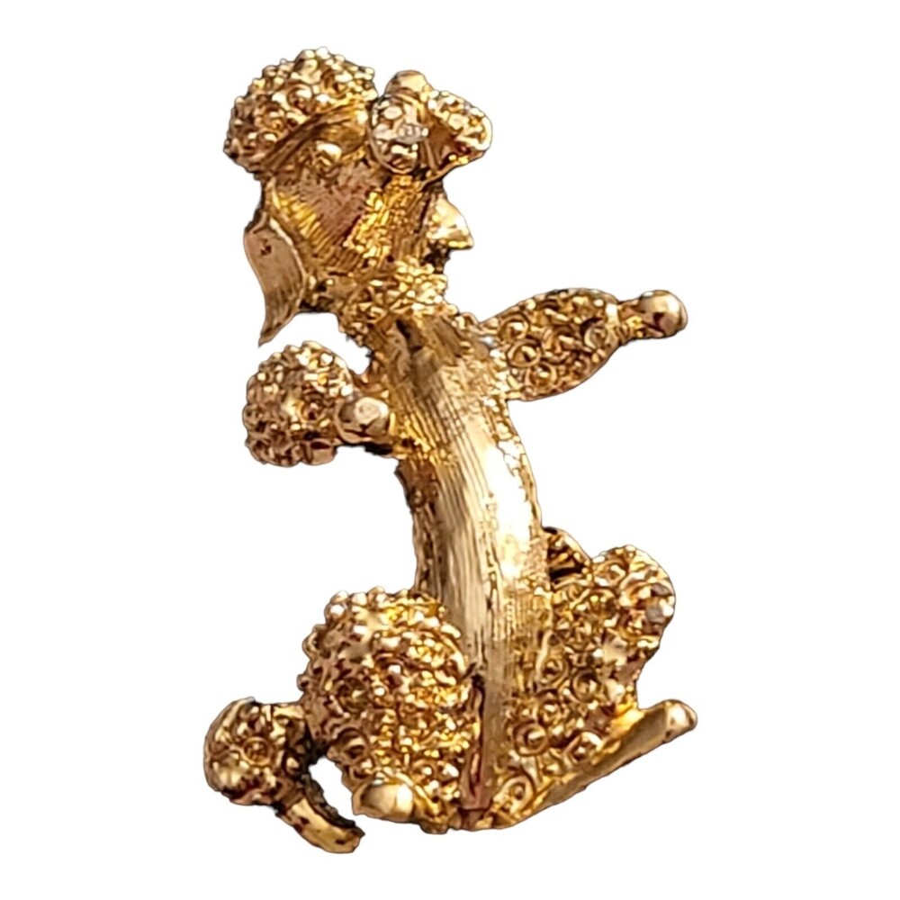 Vintage Gerrys Poodle Brooch Pin Goldtone Signed Dog